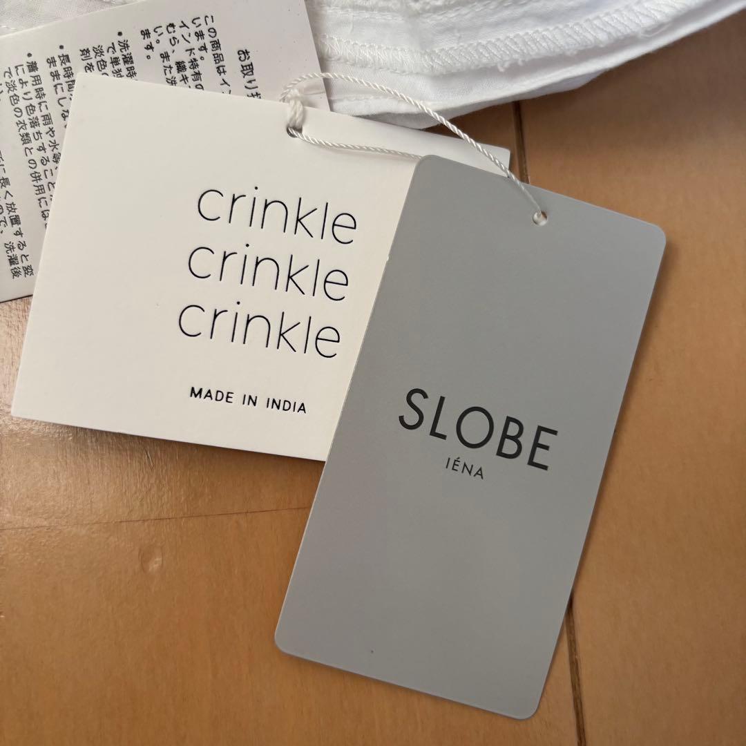 crinkle スローブイエナ embroideryクロップドブラウス ホワイト