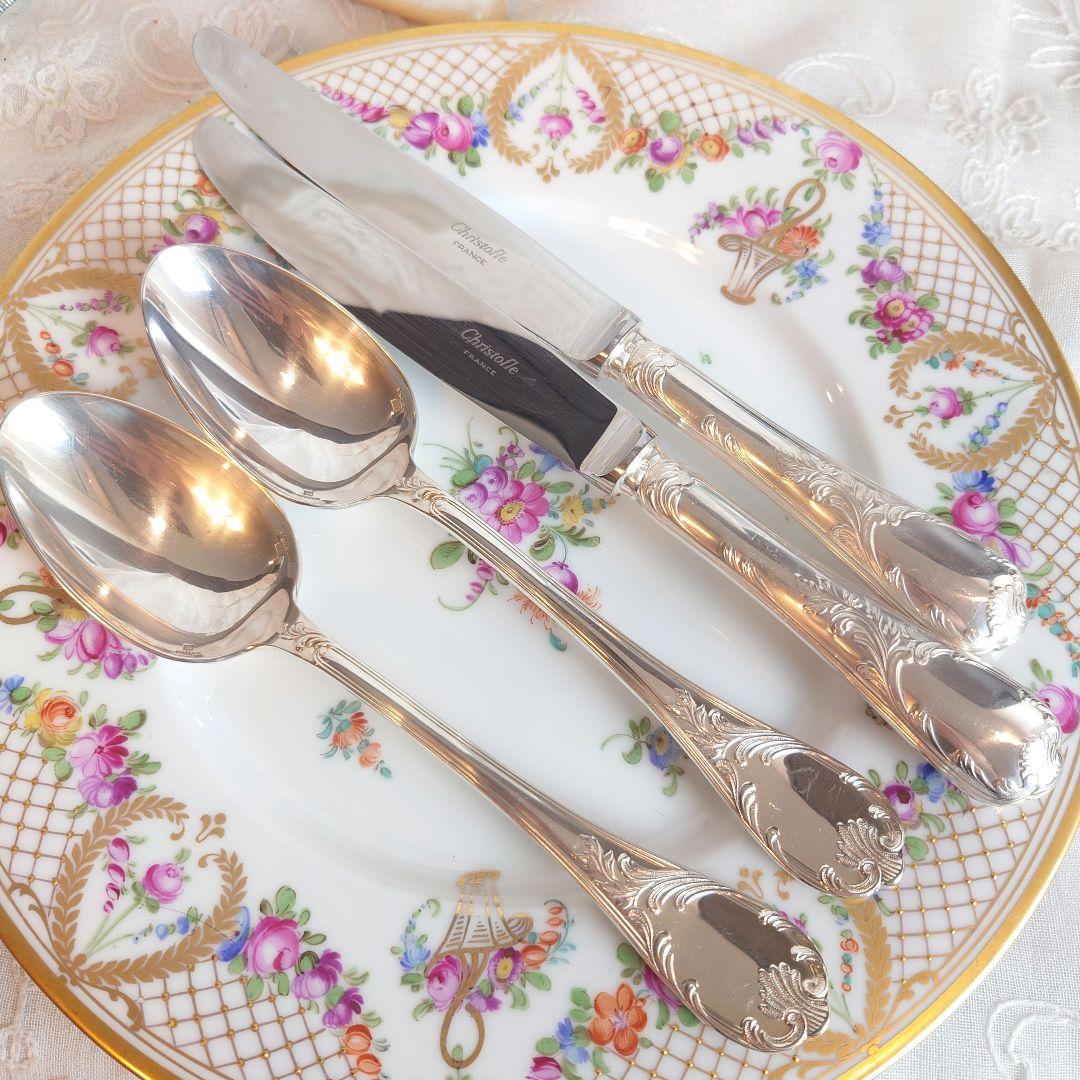 にゃこもこ　クリストフル　マルリー　ディナースプーン＆ナイフ