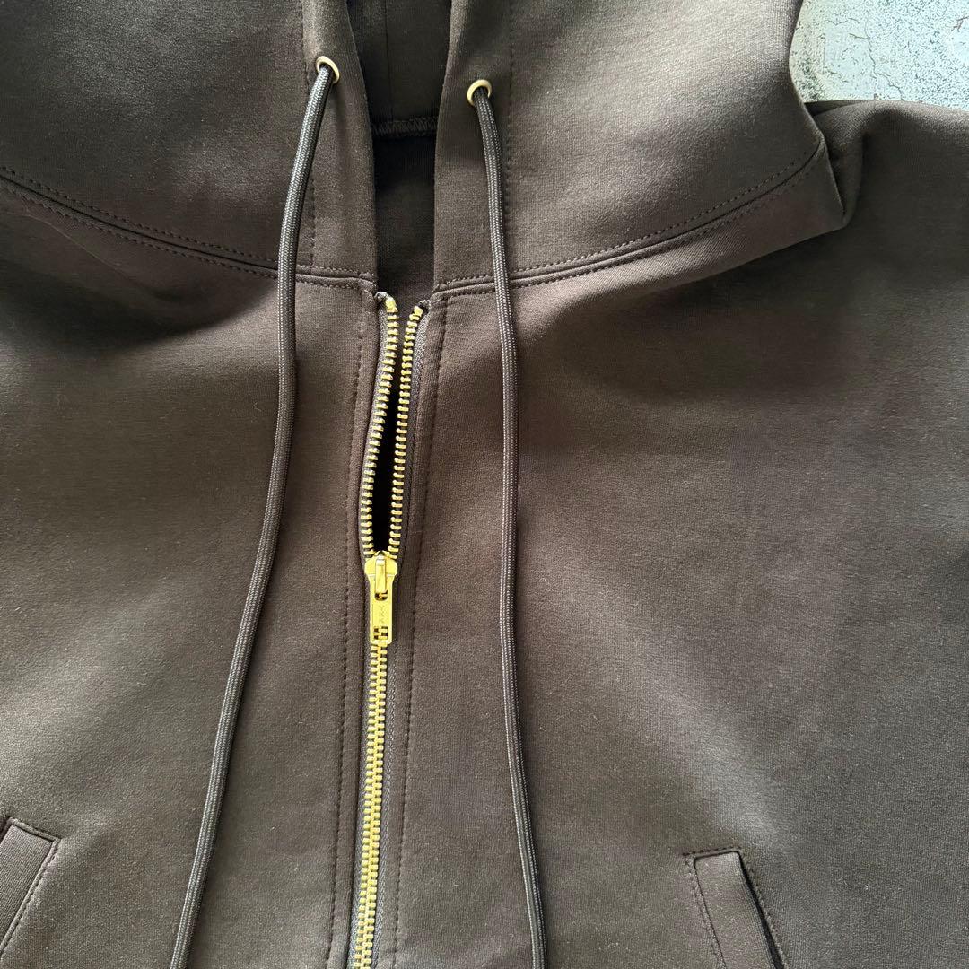 新品 Spick and Span ストレッチジップフードパーカー ブラウン