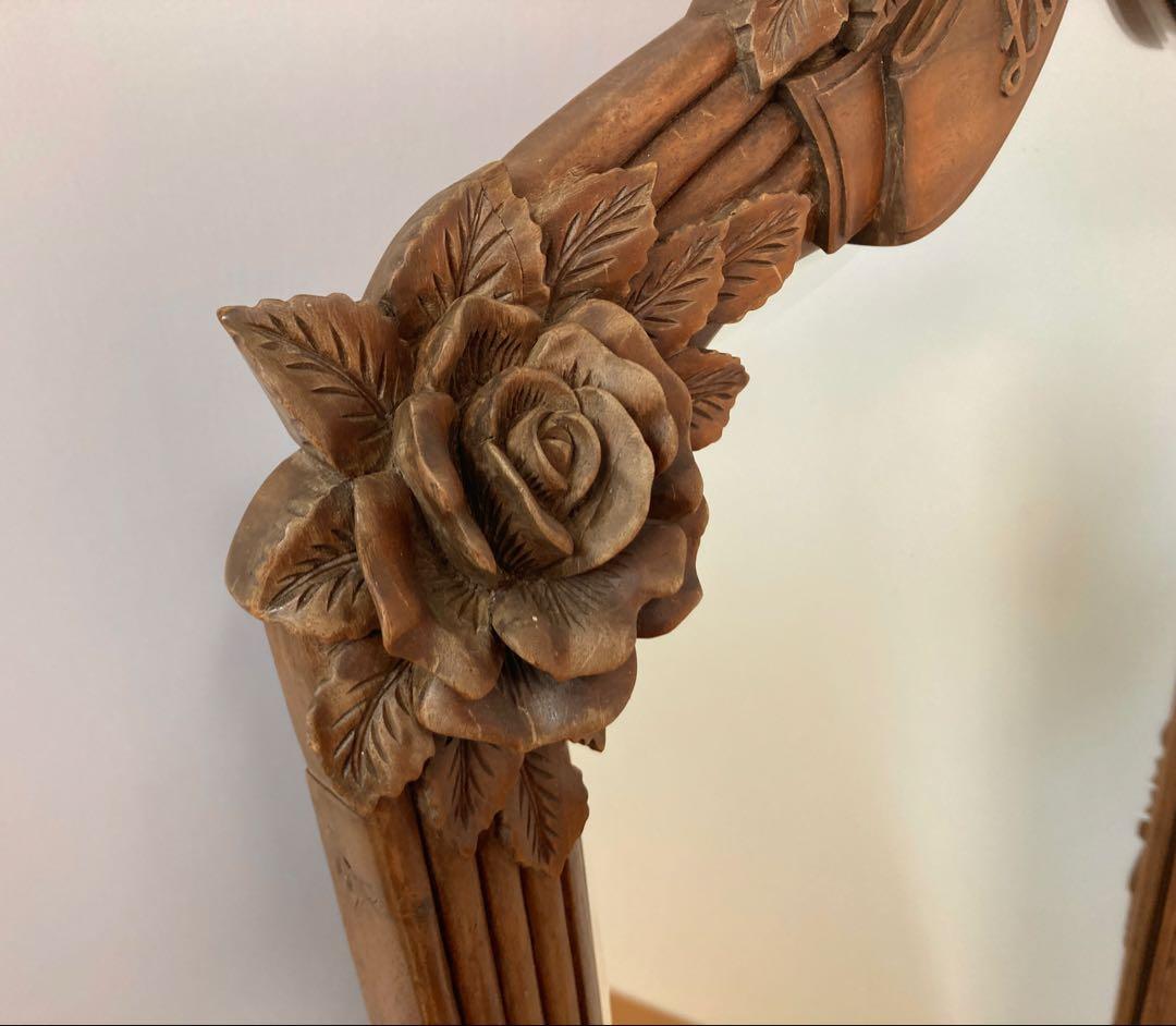 木製フレームスタンドミラー