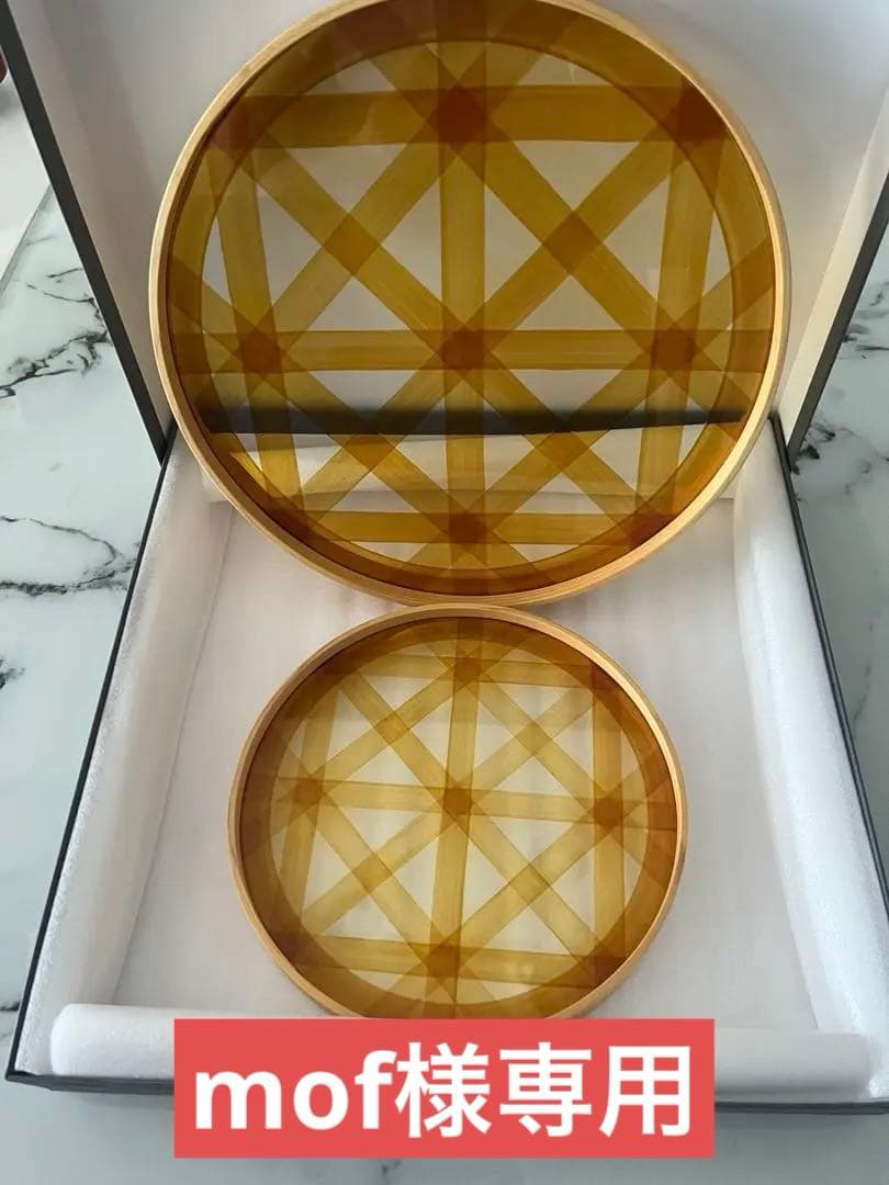 丸嘉小坂漆器店　帯輪トレーＭサイズ.Ｓサイズの２店セット　未使用