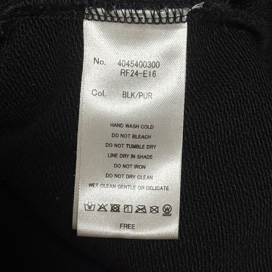 REFLEM レフレム クロス総柄 ラインストーン 十字架 パーカー 黒×紫