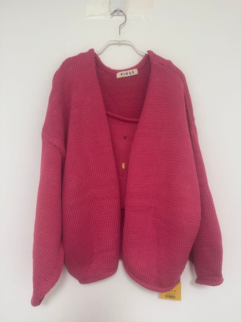 【新品未使用】PINUE ハンドステッチニットキャミ＆カーデセット PINK