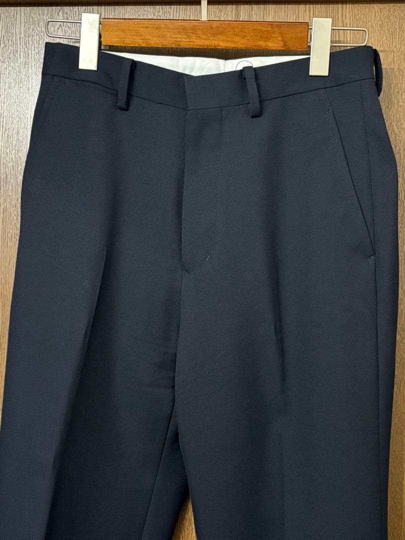 極美品【BIOTOP】ウールストレートスラックス[ネイビー/S]