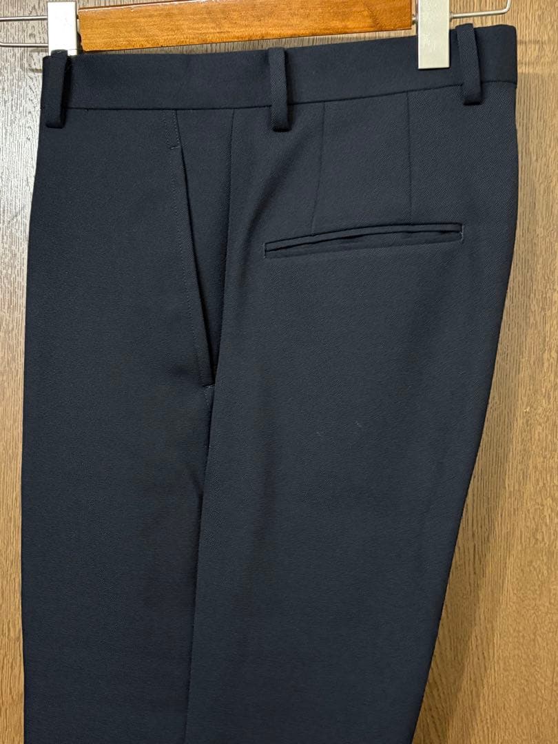 極美品【BIOTOP】ウールストレートスラックス[ネイビー/S]