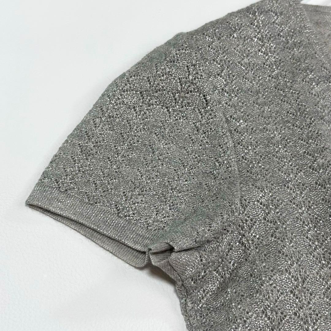 極美品 シャネル マトラッセ金具 サマーTシャツ カシミヤシルク Mサイズ