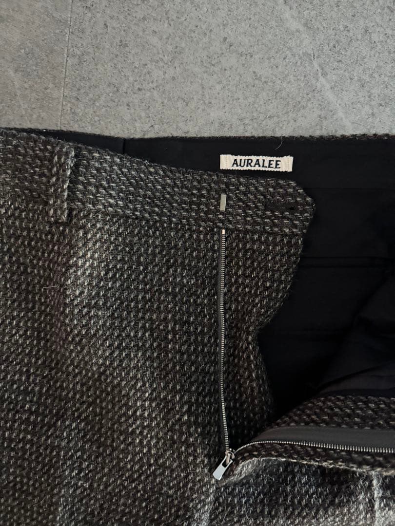 パンツ AURALEE ALPACA WOOL SILK TWEED SLACKS
