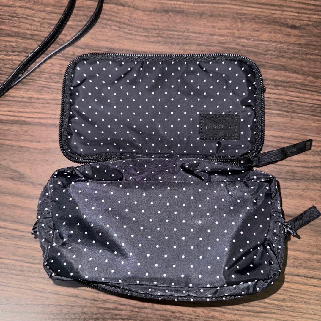 未使用 長期保管品 レア ヘッドポーター ポーチ ブラック ドット