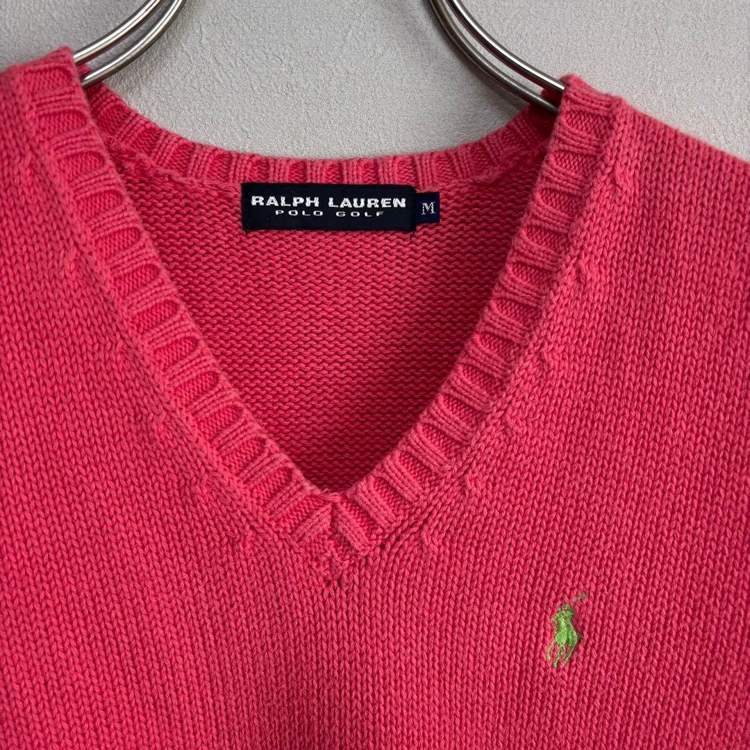 ポロゴルフ ラルフローレン RALPH LAUREN ベスト ニットM ピンク