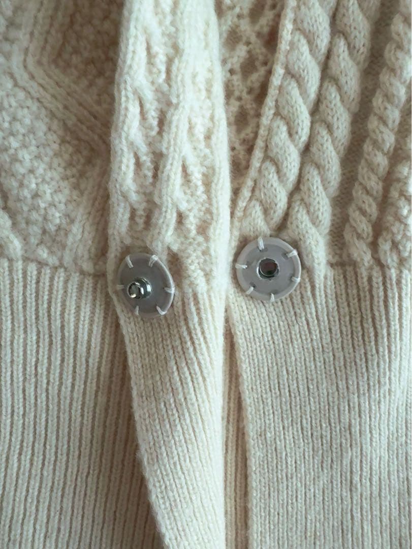 Cloth & Cross 長袖ケーブルニットカーディガン オフホワイト