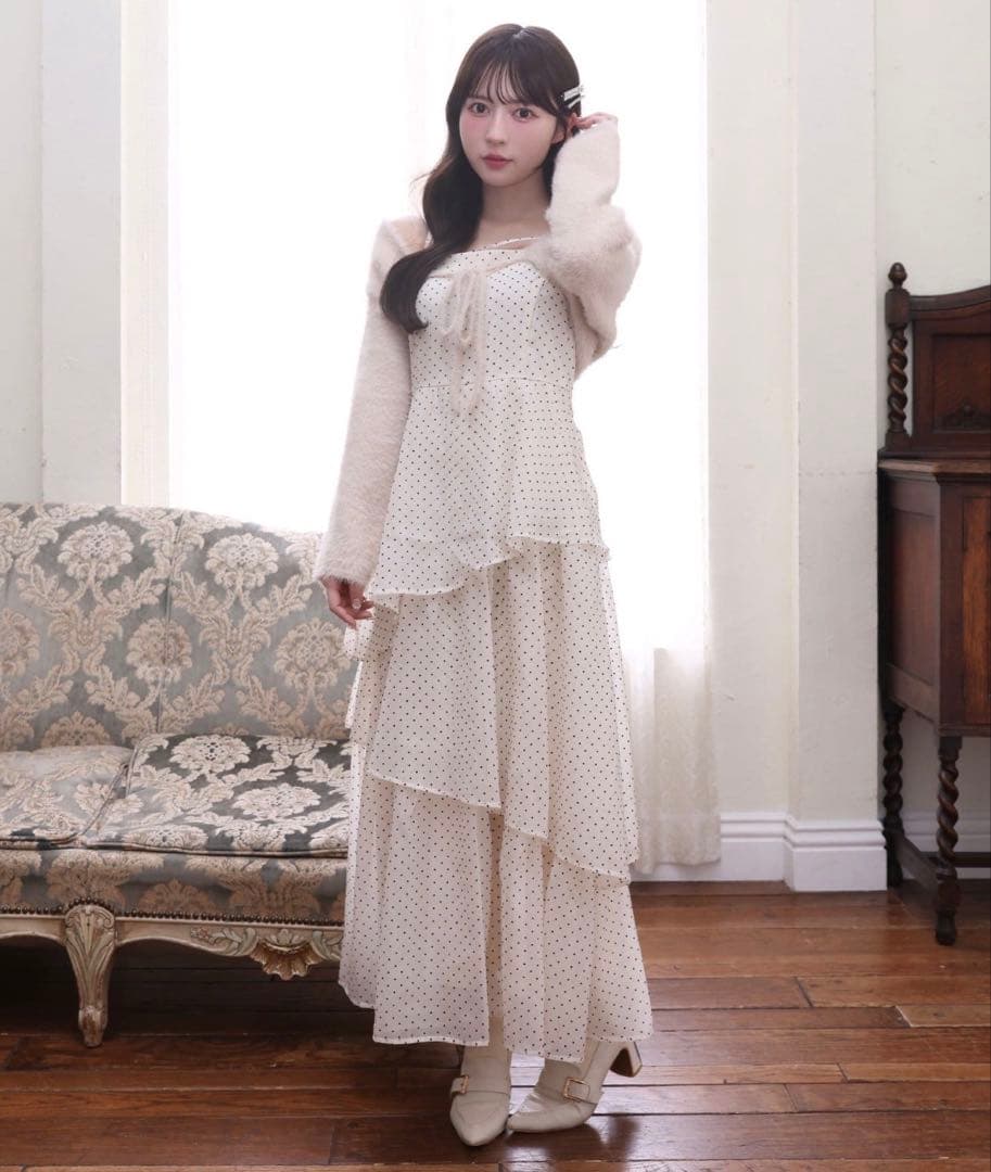 ★新品・タグ付き★NICE CLAUP ボレロセットイレヘムワンピース ドット