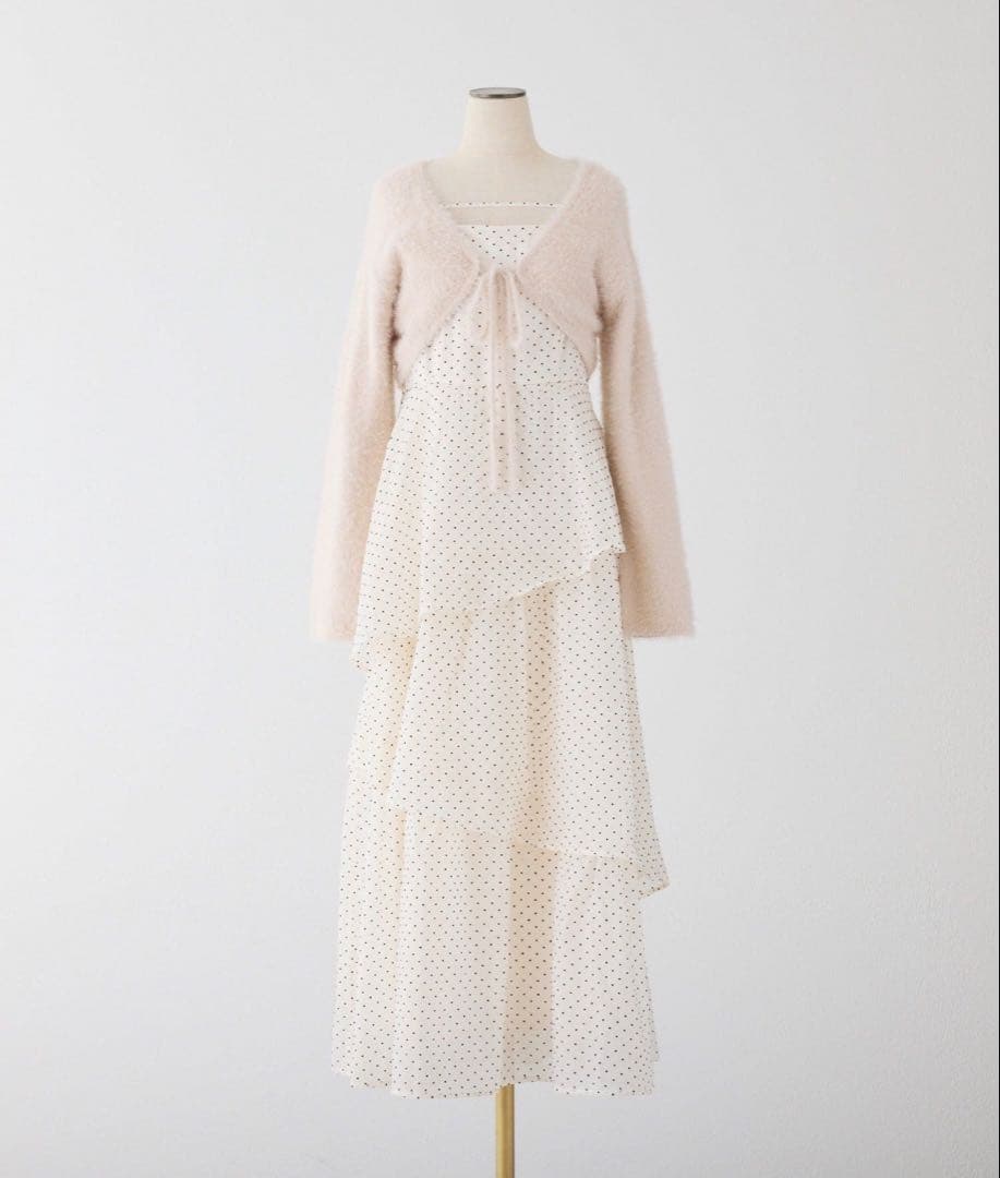 ★新品・タグ付き★NICE CLAUP ボレロセットイレヘムワンピース ドット