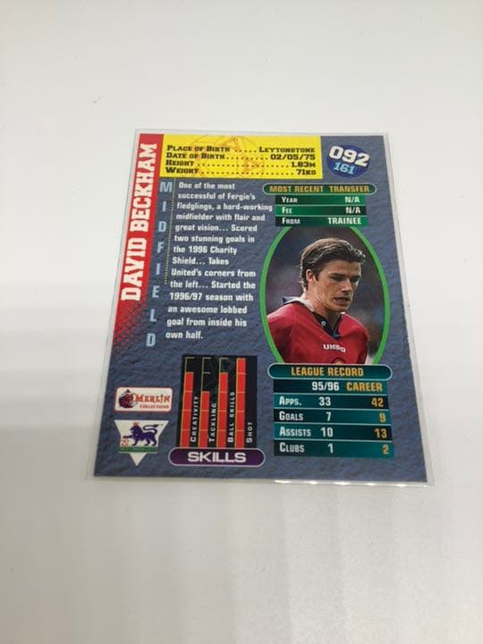 プレミアゴールド96-97 デビッドベッカム　ルーキーカード