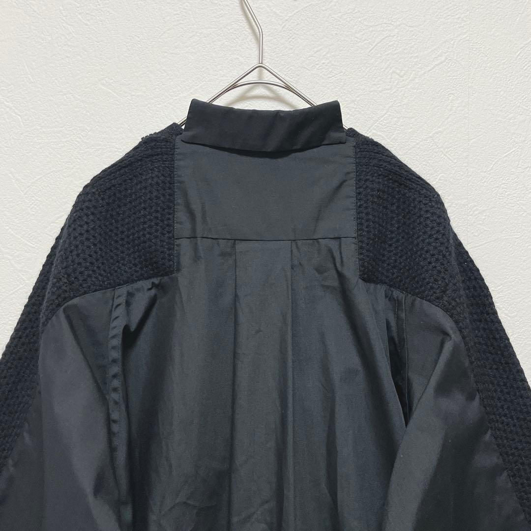 【sacai サカイ】異素材ドッキングカーディガン/良品/ハイブリッドデザイン