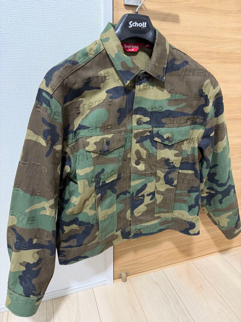 Jacquard Logos Denim Trucker Jacket Mサイズ