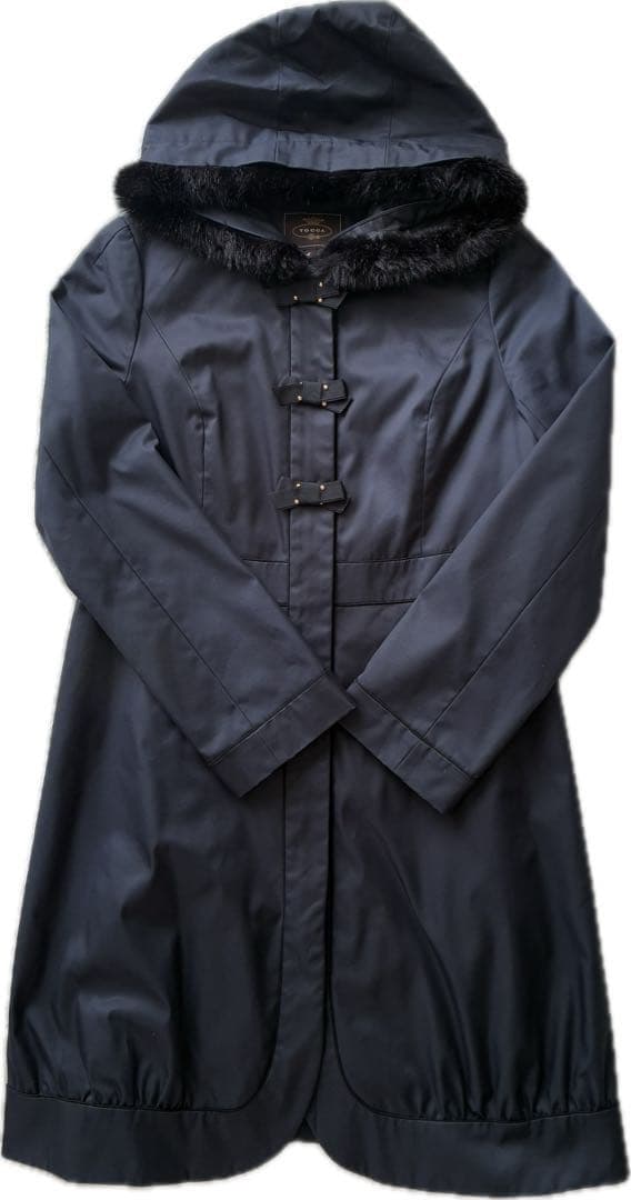 【TOCCA】フード付きネイビー モッズコート（ライナー付き）４