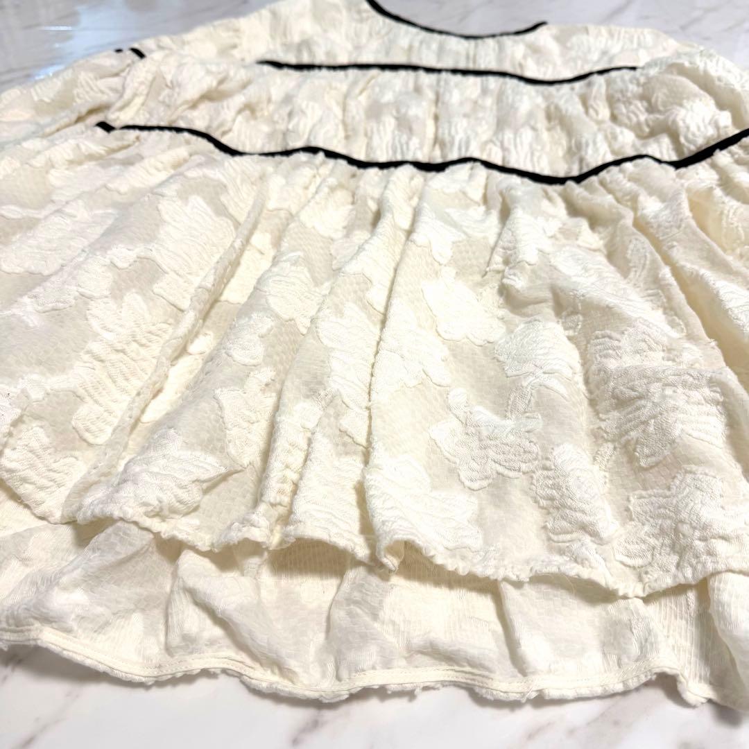 【美品】完売品✨️セブンテン パイピング ティアード トップス レース ホワイト