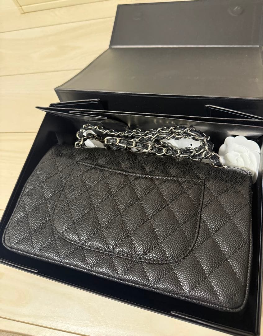 ノベルティCHANEL チェーン フラップバッグ キャビアスキン 2way