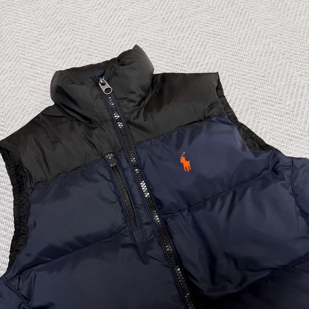 美品 ポロラルフローレン ヌプシ型 ダウンベスト ブラック ネイビー S相当