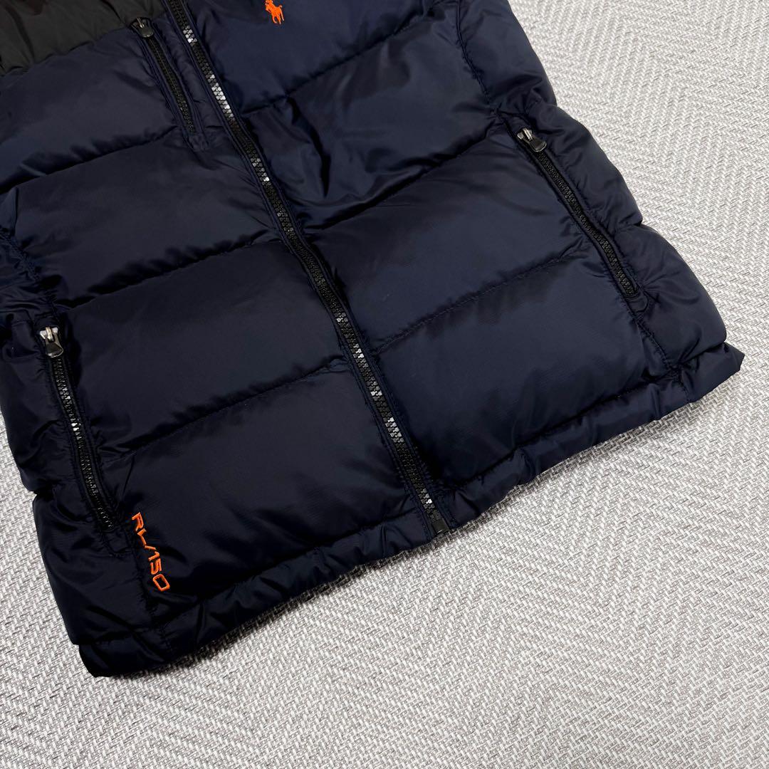 美品 ポロラルフローレン ヌプシ型 ダウンベスト ブラック ネイビー S相当
