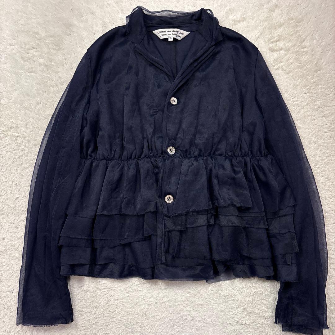 コムコム　コムデギャルソン　ナイロンチュールフリルブラウス　AD2005