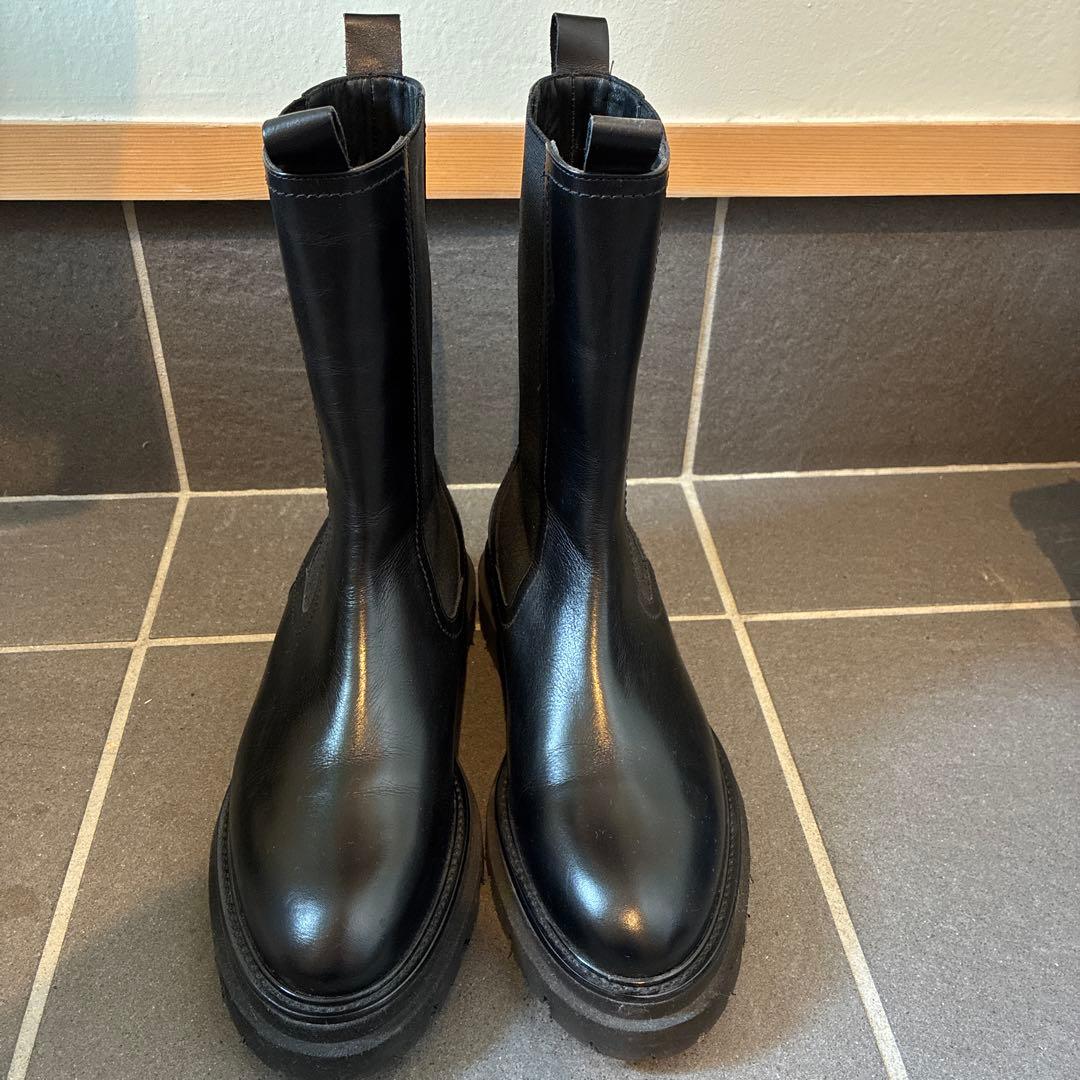 【極美品】PASCUCCIサイドゴアブーツ ブラック 37
