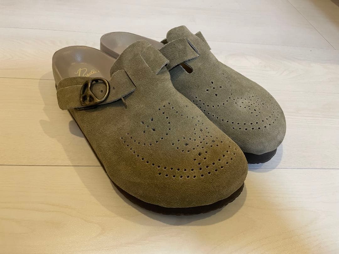 パ*ル様 Needles Clog Sandal Suede LTHR US10