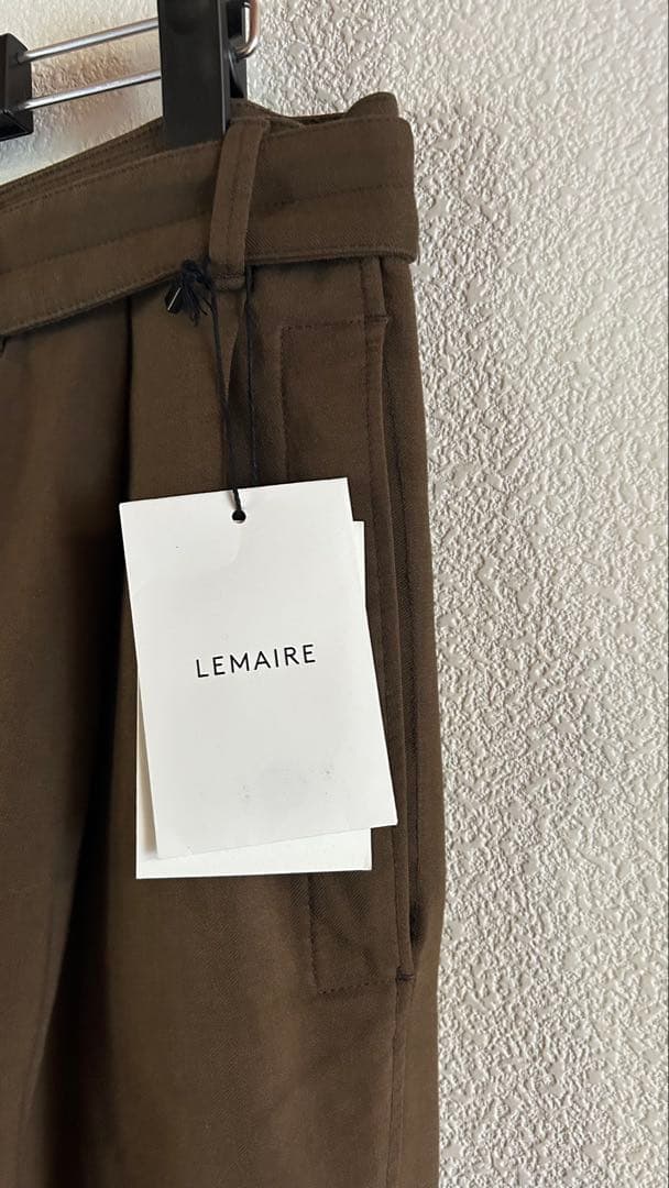 LEMAIRE ブラウン スラックス ベルト付き
