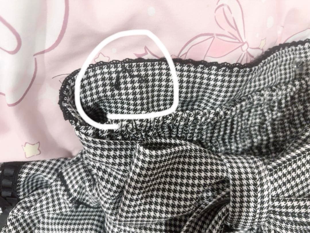 リズリサ サスペンダー付きスカパンスカート ギンガムチェック