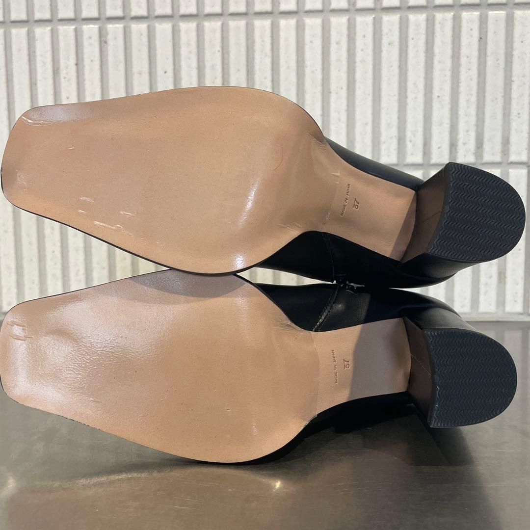 CLANE ブラック スクエアトゥ ブーツ　37