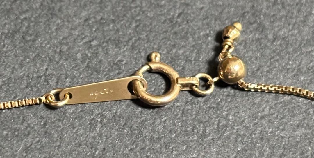 agete K10 ロングネックレス スライドアジャスター ベネチアン