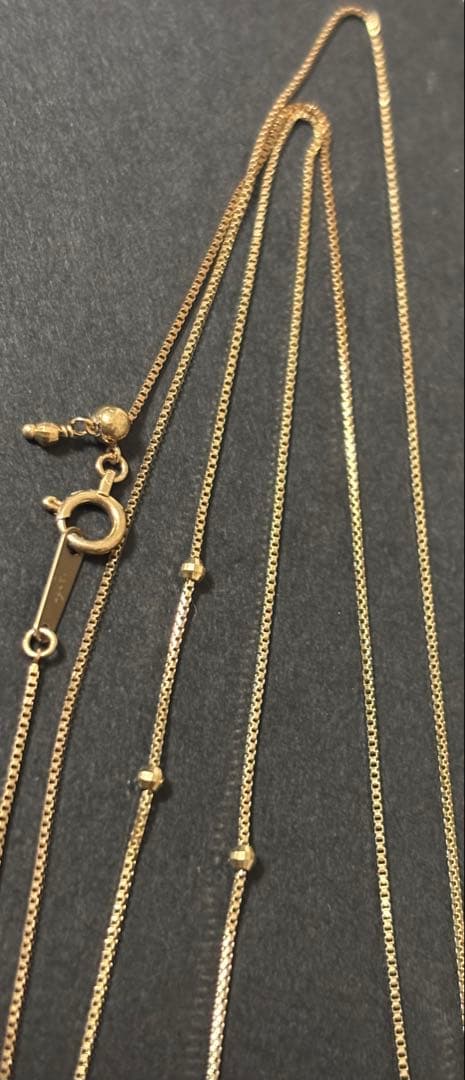 agete K10 ロングネックレス スライドアジャスター ベネチアン