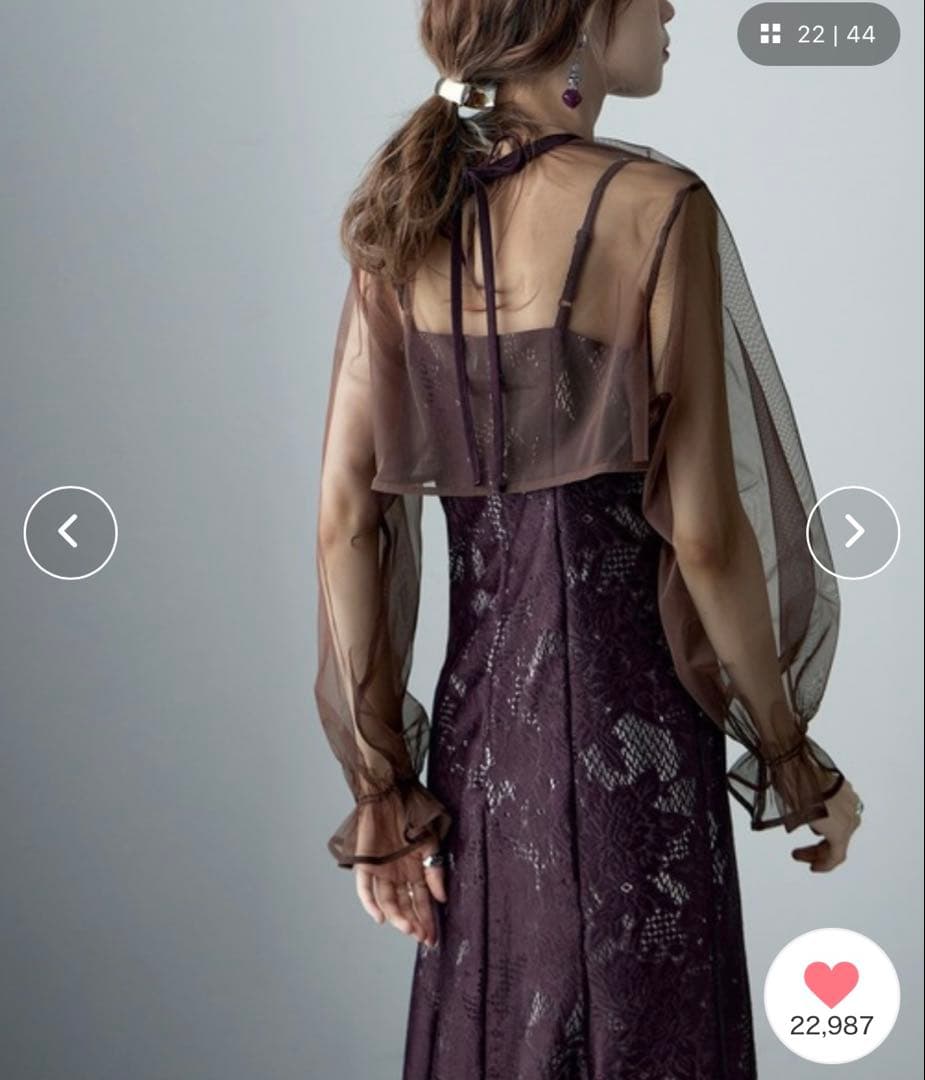 etoll エトル 3wayシフォンボレロ&レースキャミドレス 結婚式