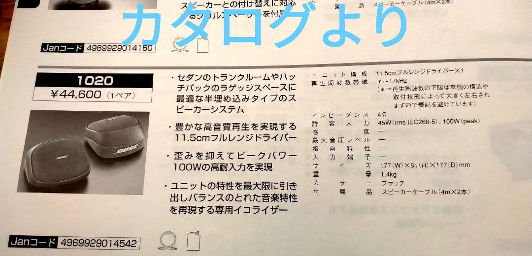 ノ*ブ様 絶版　BOSE 1020 車載　スピーカー　レア　101RD