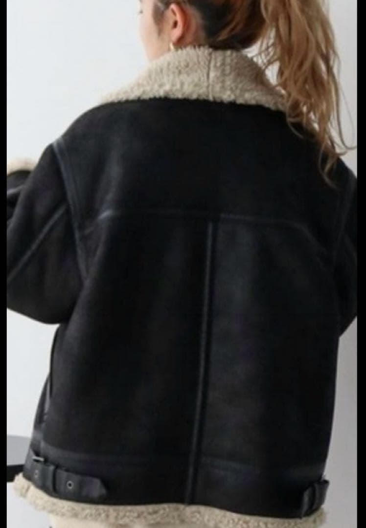 【未使用品】ungrid フェイクムートン ボアブルゾン