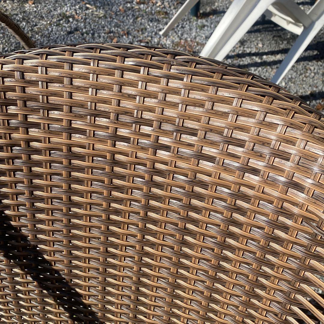 bell chaise ベルチェアー　ブラウンラタン風アームチェア2脚セット