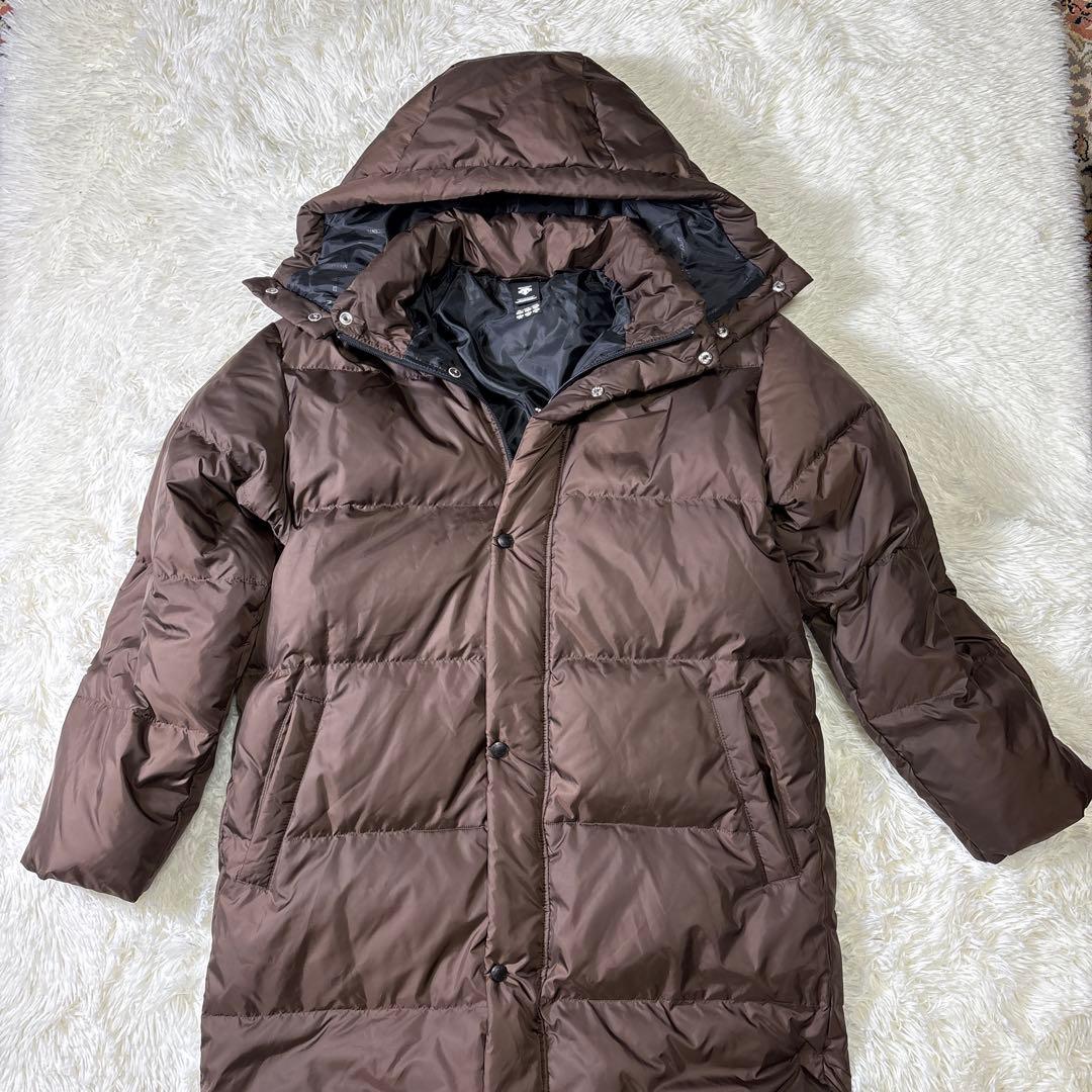 希少✨デサント　ダウン　ベンチコート　Ｌサイズ　フード着脱可　ブラウン