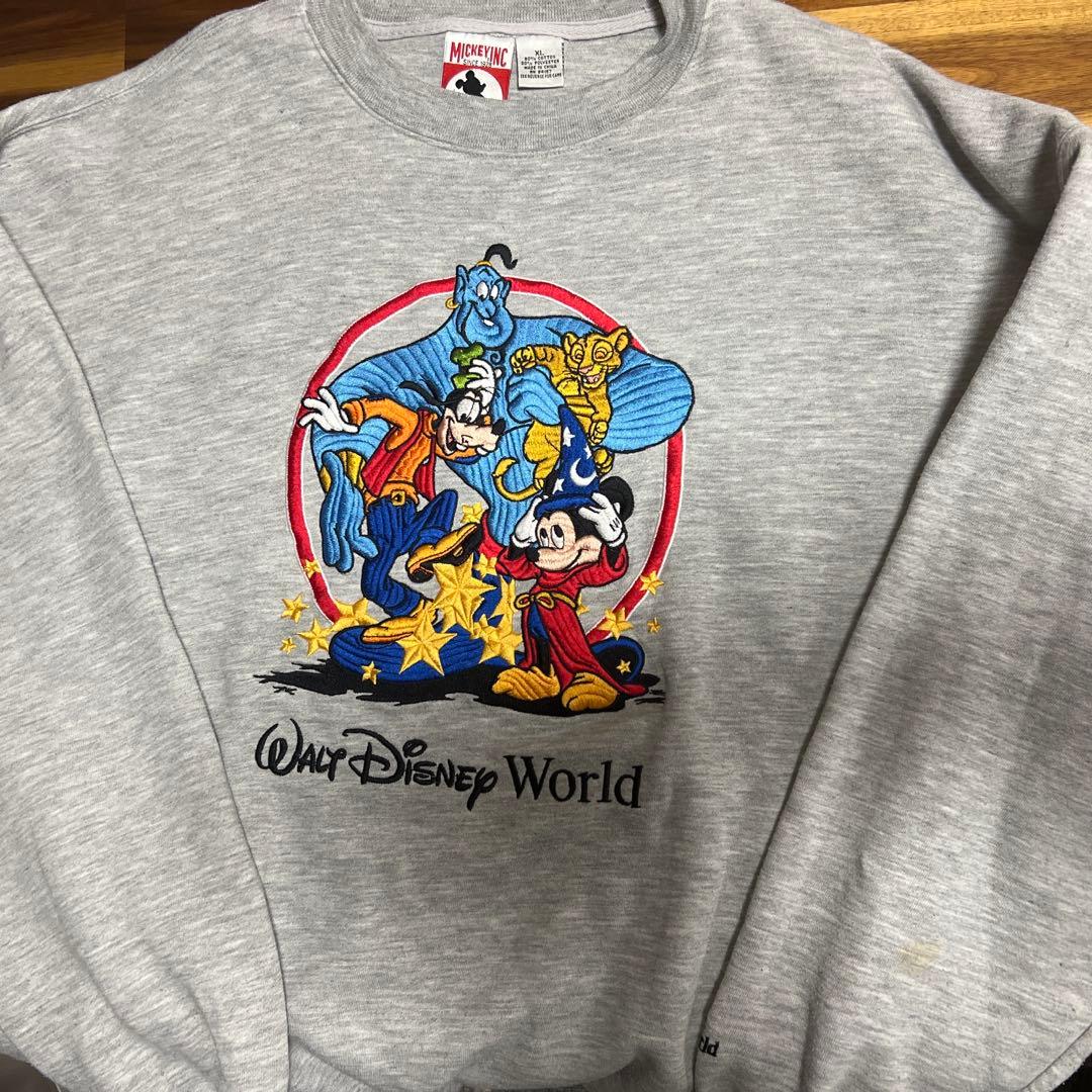 【希少XL】Disney 25周年記念刺繍トレーナー ミッキージニー　スウェット