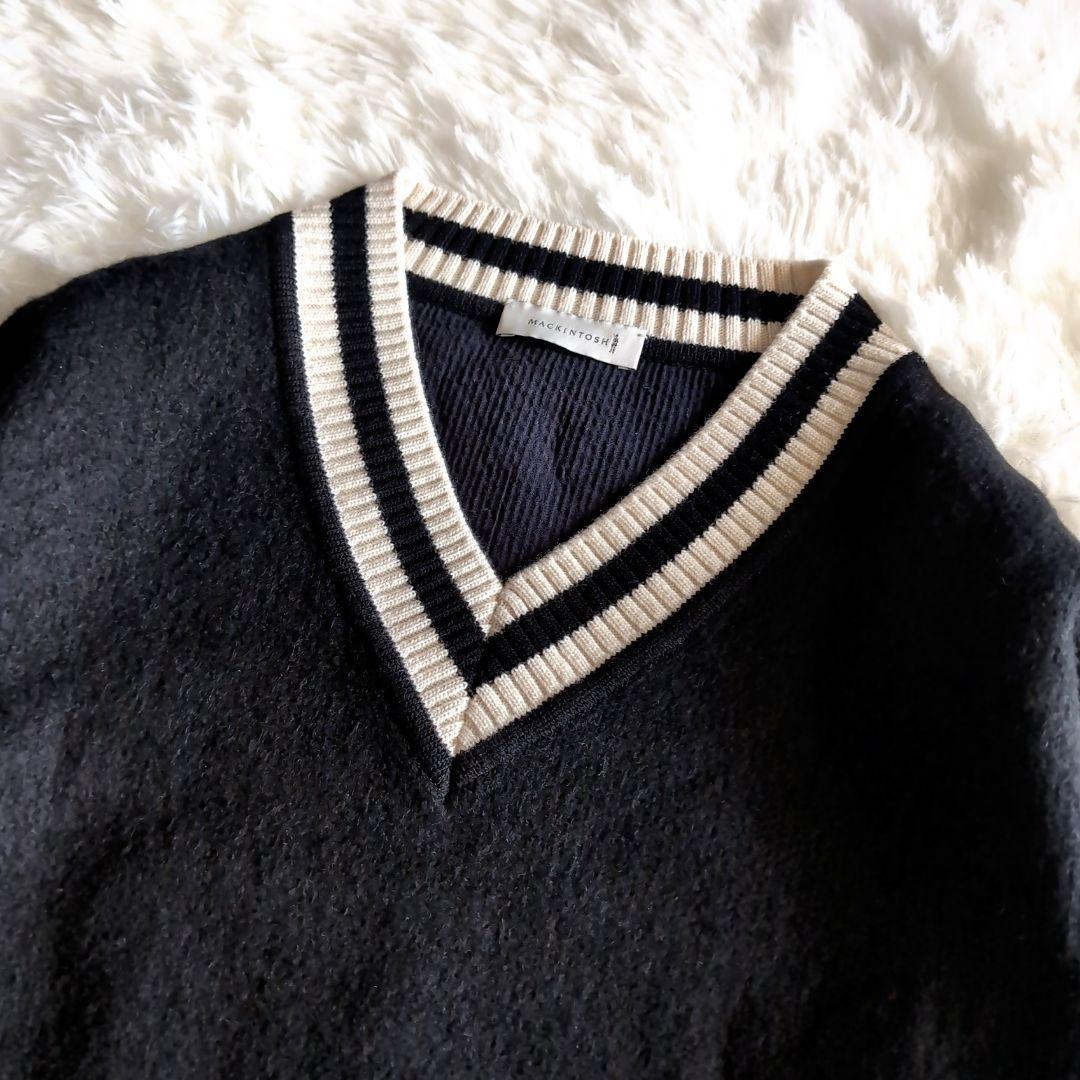 美品 マッキントッシュ カシミヤ混 チルデンニット セーター M ブラック
