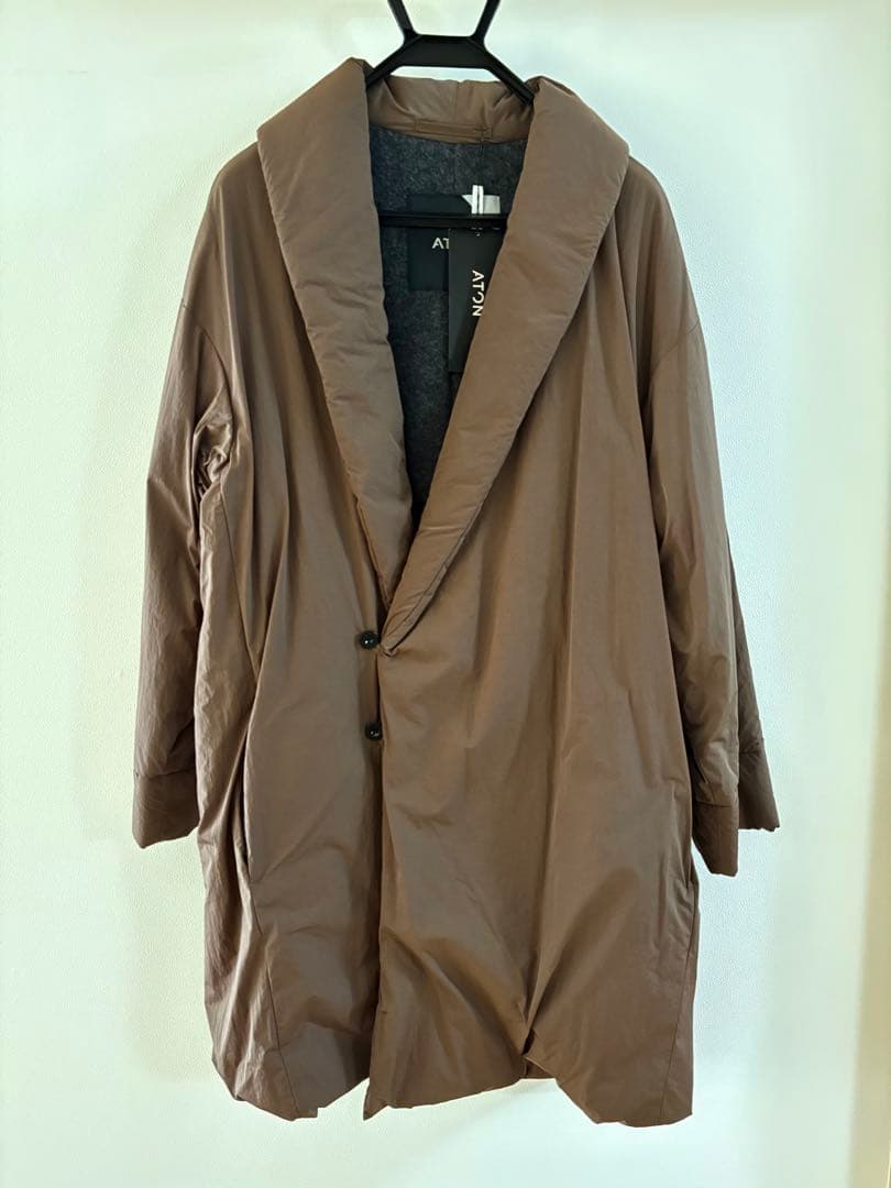 【ゆん】ATON ブラウン ナイロンガウンコート