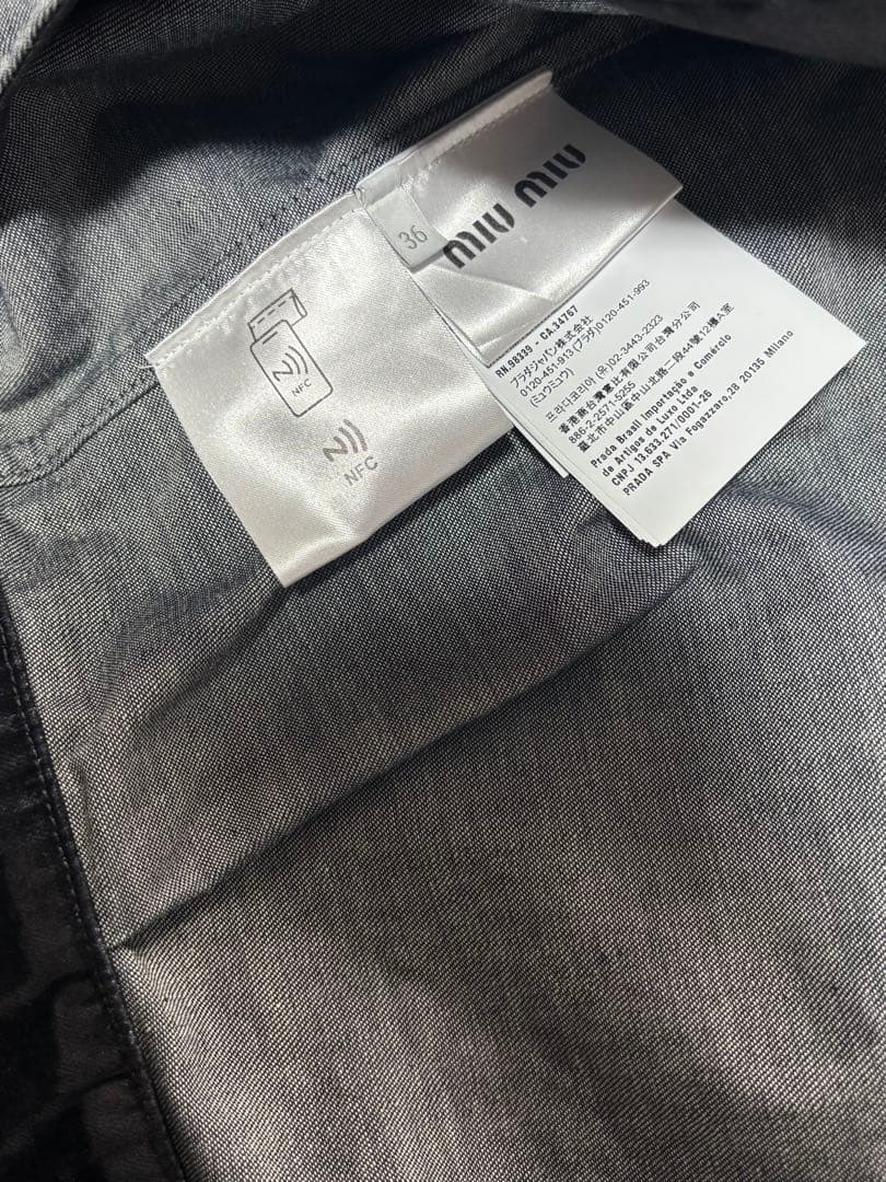 Miu Miu フロック加工 シャンブレーブルゾンジャケット