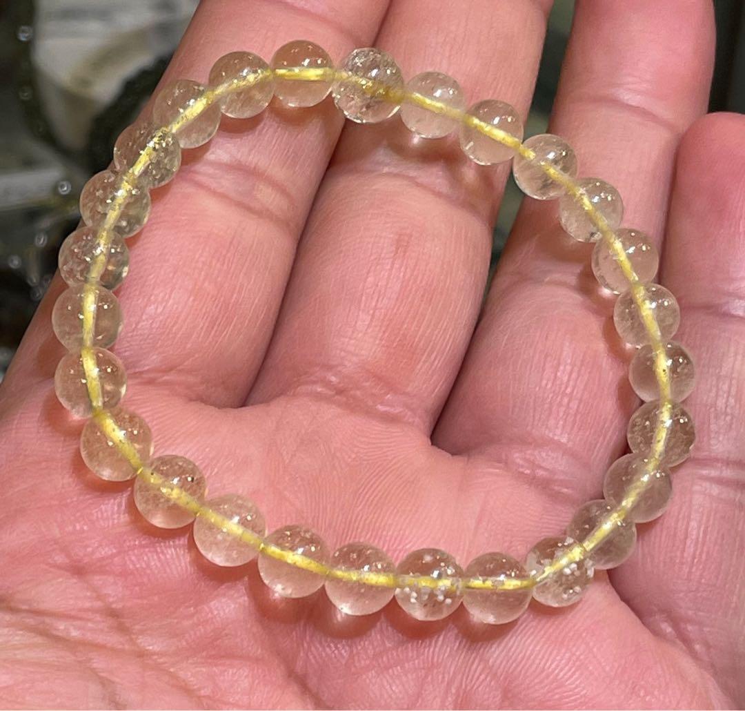 特選　ハイグレード ！リビアングラス ブレスレット6.8mm①