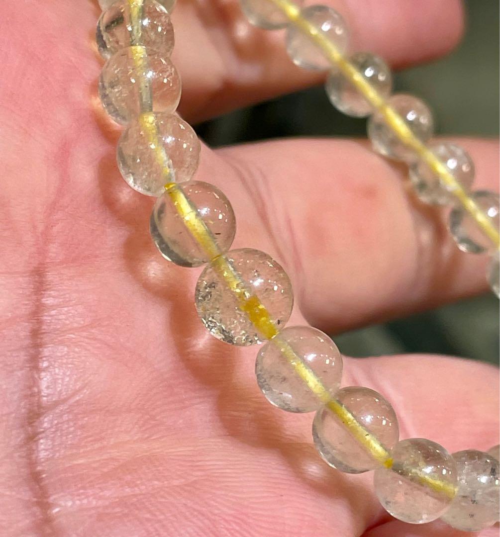 特選　ハイグレード ！リビアングラス ブレスレット6.8mm①