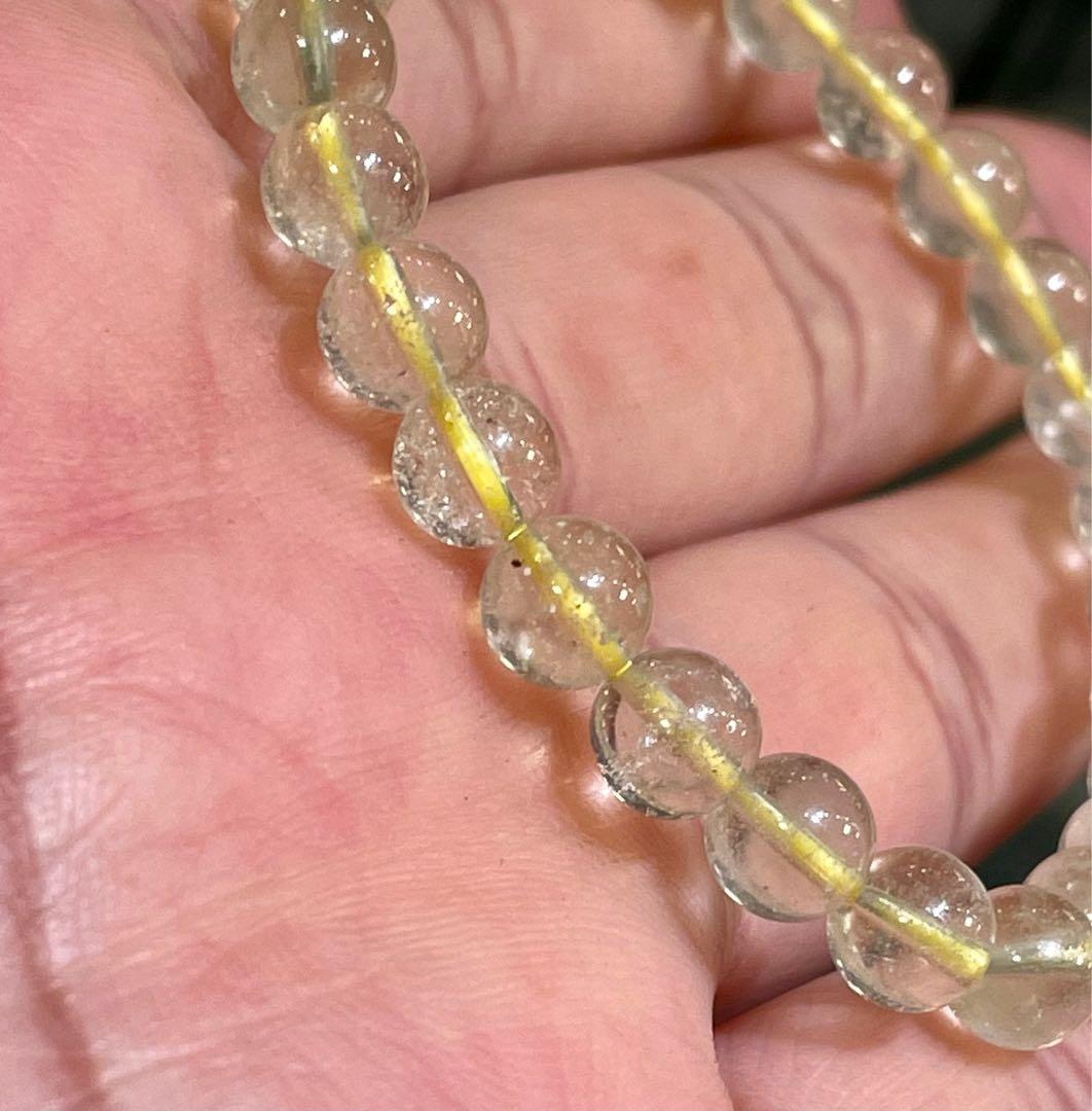 特選　ハイグレード ！リビアングラス ブレスレット6.8mm①