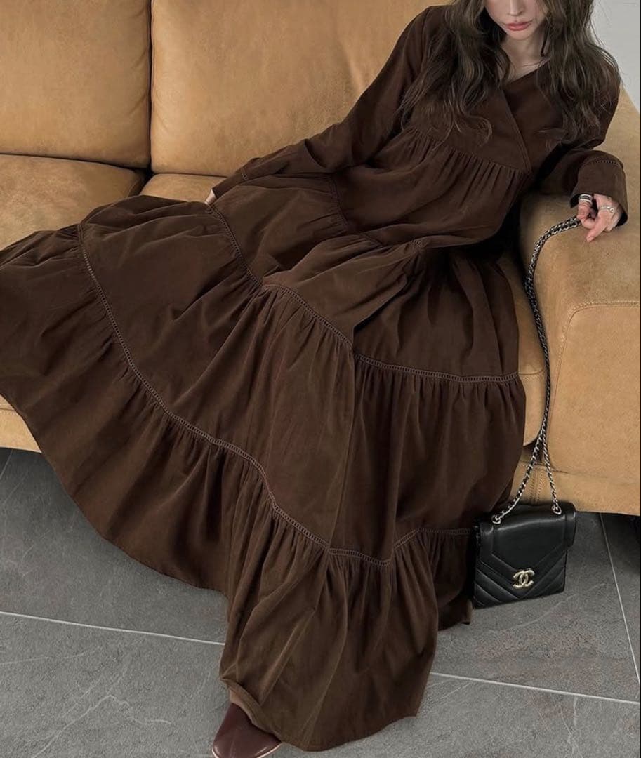 ワンピース willfully corduroy 2way tiered OP