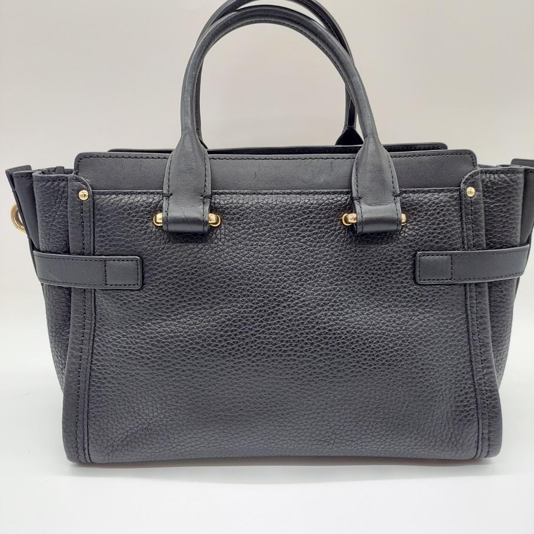 美品　COACH ハンドバッグ　黒　ストラップ　保存袋付き