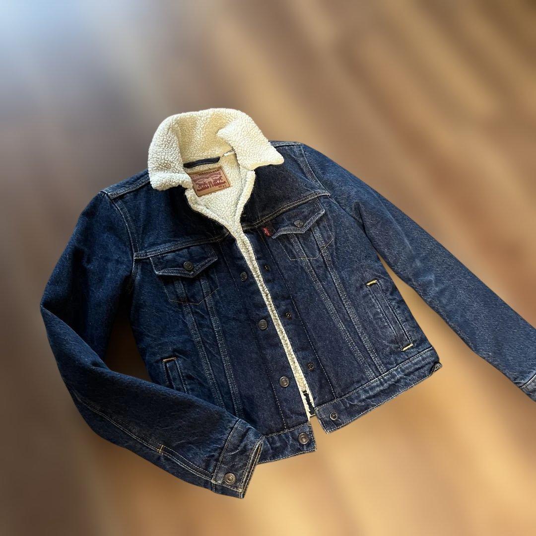 ちゅーたろう　美品Levi's★ボア襟付きデニムジャケット サイズXS-S