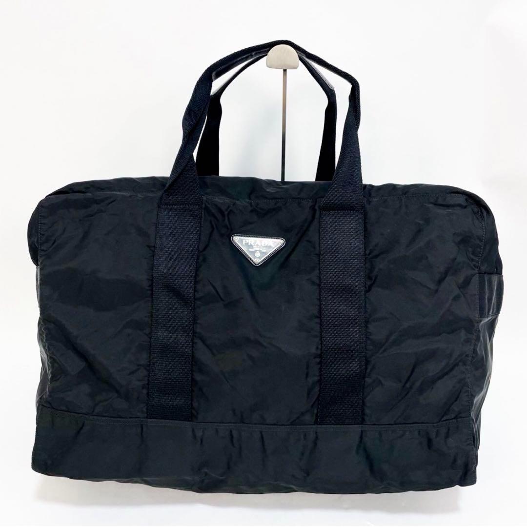 【正規品】PRADA プラダ ボストンバッグ ナイロン 三角ロゴ 黒 大容量