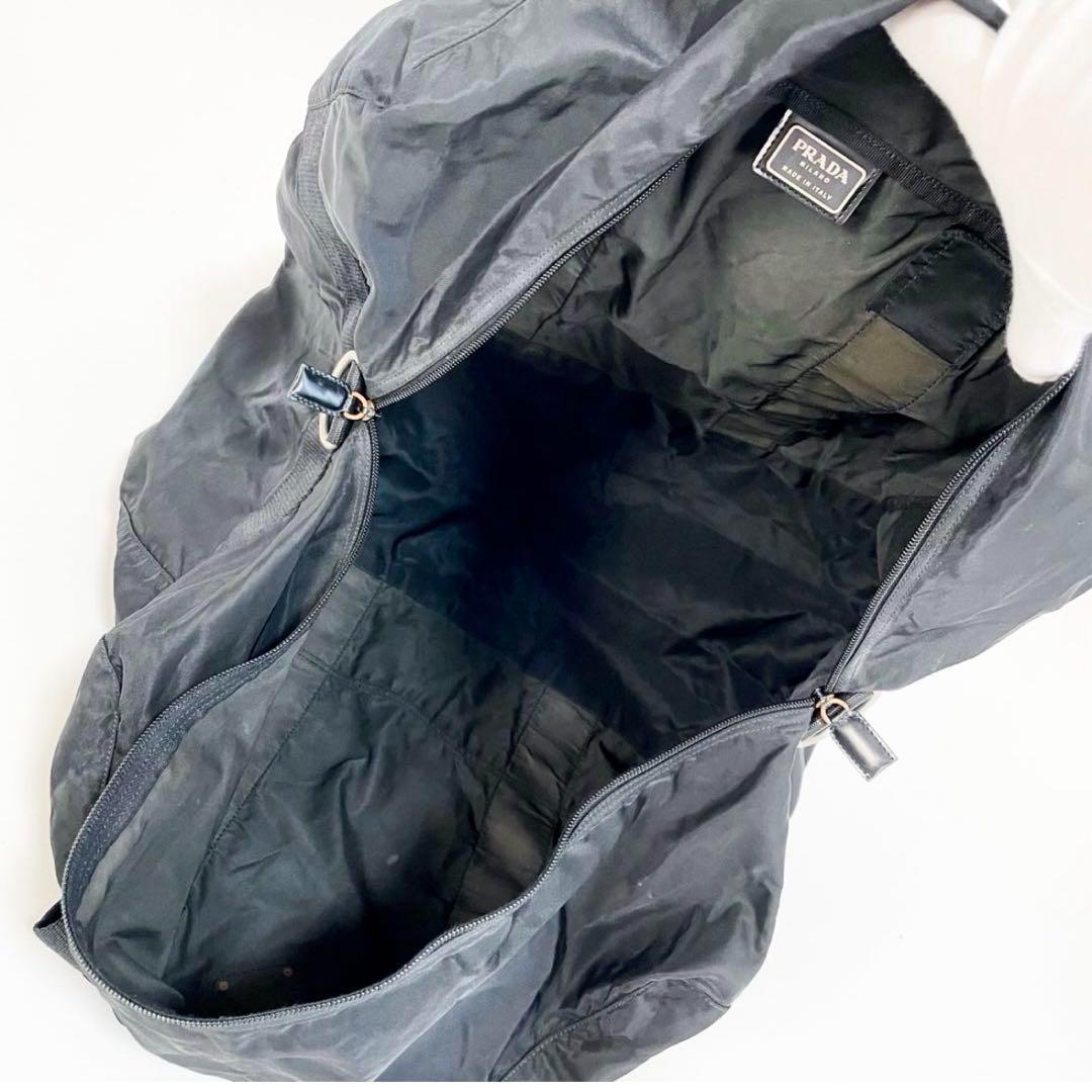 【正規品】PRADA プラダ ボストンバッグ ナイロン 三角ロゴ 黒 大容量