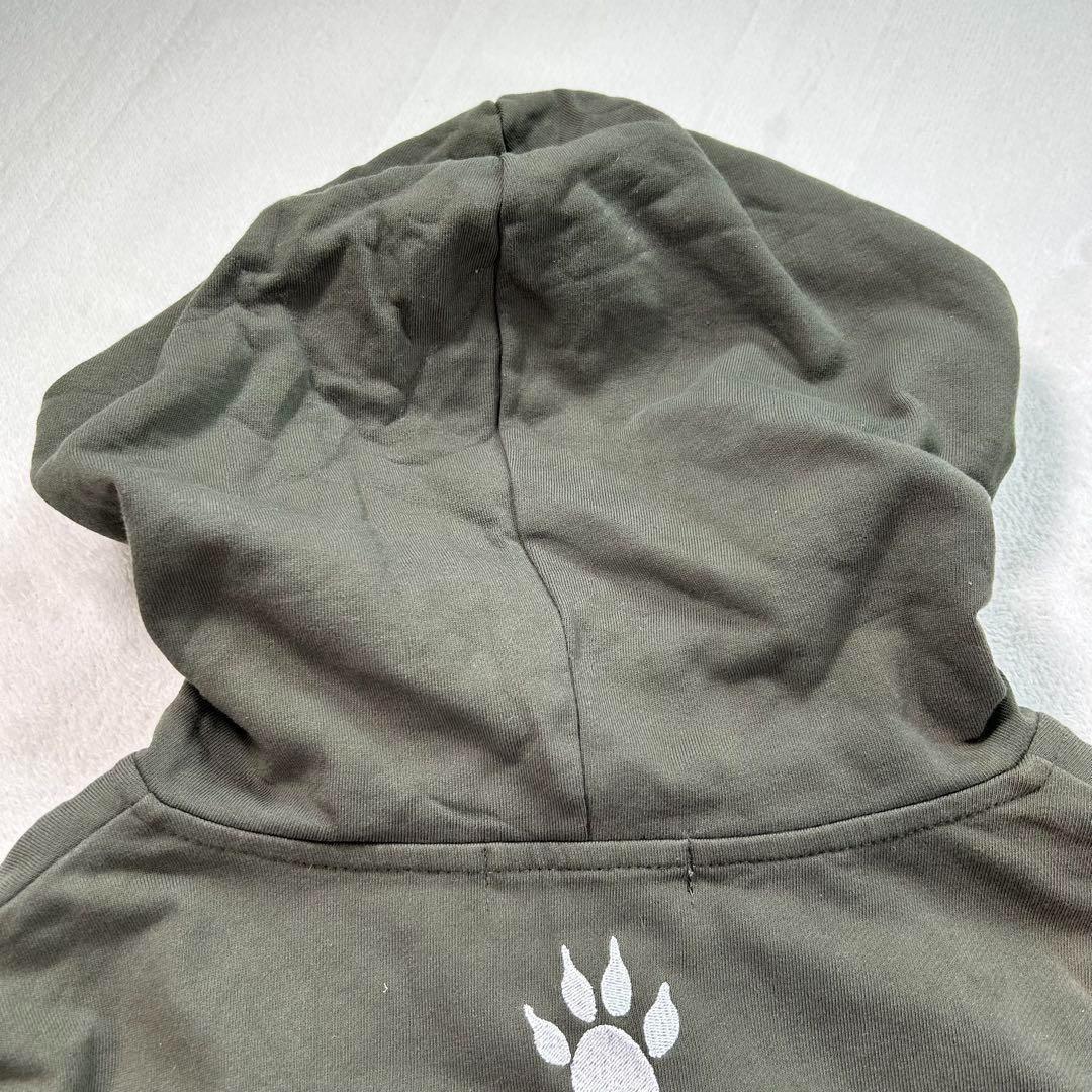 【KON-JAKU】首元フルジップパーカー　今昔　和柄　カーキ　XL